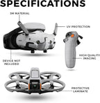 Drone Skin Compatible with DJI Avata 2 Bundle (2024) - Brushed Aluminium - Premium 3M Vinyl Protective Wrap Decal Cover - Easy to Apply | Crafted in The USA by MightySkins