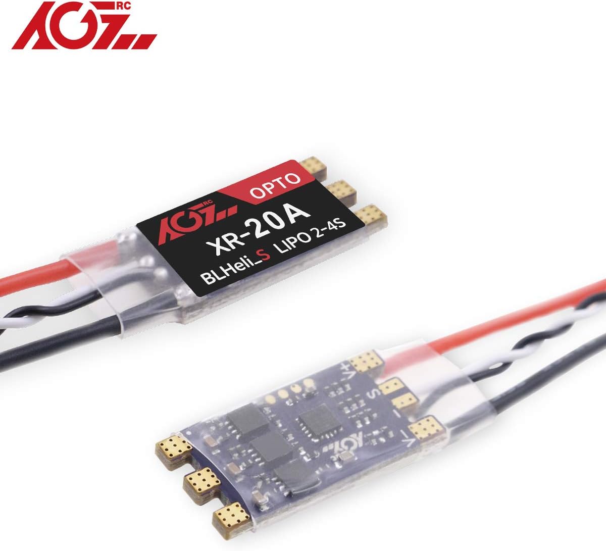 AGFRC 20A ESC Brushless DSHOT600 BLHeli_S 2-4S Lipos Electronic Speed Controller for FPV QAV Drone Multirotor Quadcopter (XR-20A)