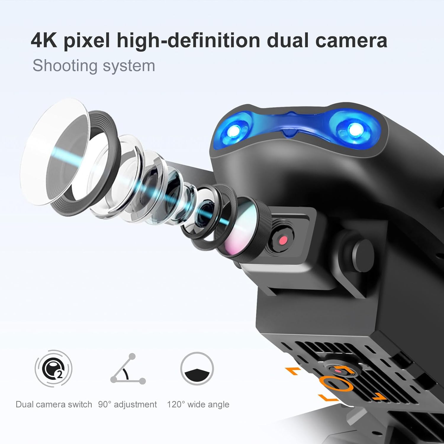 FPV Drone with 1080P Dual HD Cameras Upgraded Version RC Quadcopter for Adults, Beginner WiFi RC Drone Live Video, One Key Take Off/Land