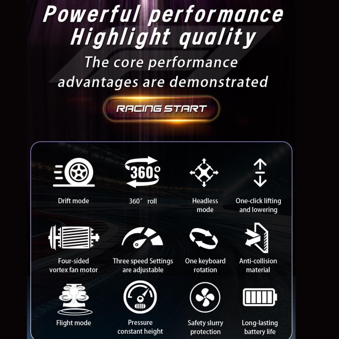 2 in1 Remote Control Car and RC Plane Stunt Drone RC Drift Car Anti Collision Drift Drones Flying Drone for Kids Remote Control Airplane for Kids 8-12 Kids Drone Plane Mini Drone for Kids 4-16