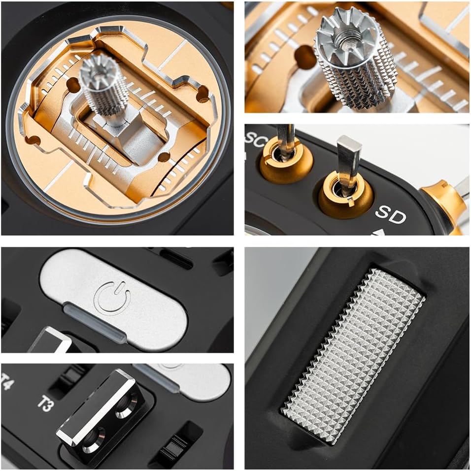 V16Max ELRS CNC Hall Gimbals Radio Transmitter, 16 Channels, 2.4G, Mode 2, for RC Drone (Gold)