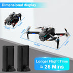 Drone with Camera for Adults,Mini Drone with Brushless Motor,2 Batteries,One Key Take Off/Land,360 Flips, Waypoint Fly, Altitude Hold,Foldable Drones for Beginners