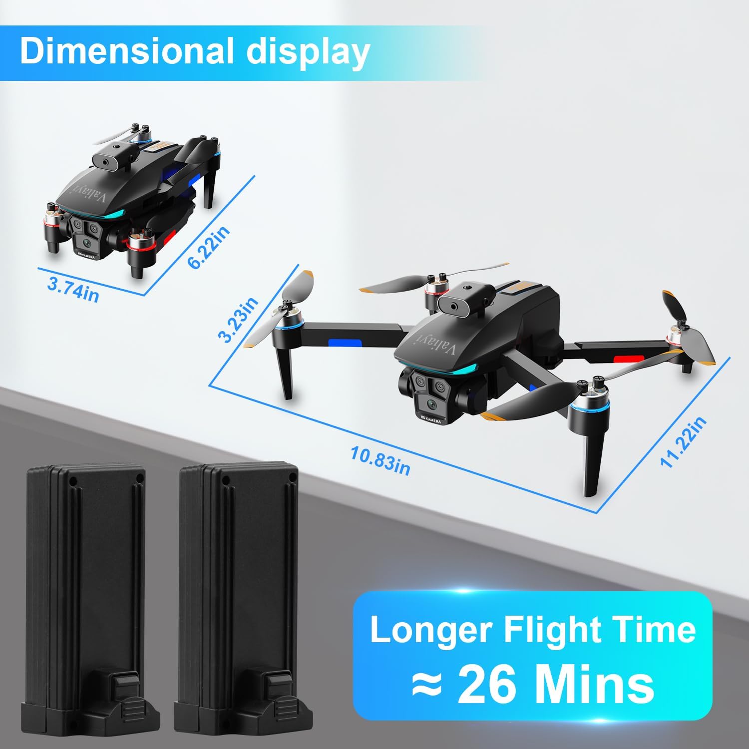 Drone with Camera for Adults,Mini Drone with Brushless Motor,2 Batteries,One Key Take Off/Land,360 Flips, Waypoint Fly, Altitude Hold,Foldable Drones for Beginners