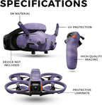 Drone Skin Compatible with DJI Avata 2 Bundle (2024) - Purple Airbrush - Premium 3M Vinyl Protective Wrap Decal Cover - Easy to Apply | Crafted in The USA by MightySkins