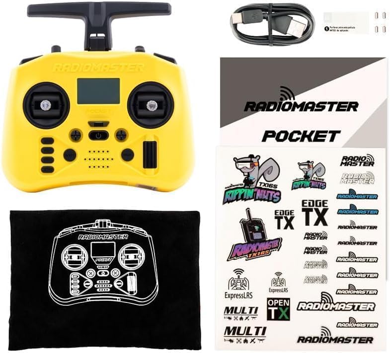Radiomaster Pocket Crush ExpressLRS Radio Controller 2.4G 16CH ELRS Transmitter Hall Gimbal For RC FPV Drone Quadcopter Remote Control NEW (Mint Mist-ELRS M2)