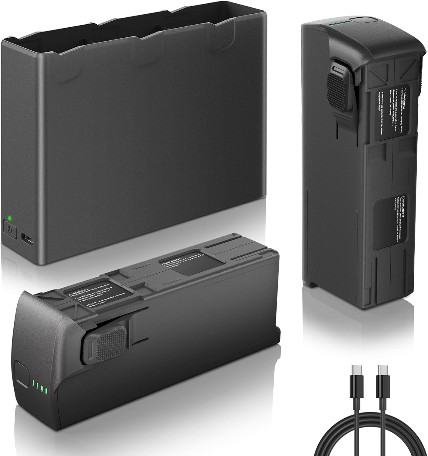Avata 2 Battery 2 Pack with Charging Station, 2150mAh Intelligent Flight Avata 2 Battery Replacement and Two-Way Charging Hub, 23 Minutes of Max Flight Time Compatible with DJI Avata 2 Drone