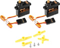 2PCS 4.3G Mini Servo, RC Micro Digital Servo Motor Metal Gear Coreless Steering Servos for Fixed-Wing Helicopter Airplane Drone 1/24 1/28 RC Car SCX24 Boat Robot Toy