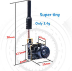 WT05 Micro AIO 600TVL Camera Only 3.4g 5.8GHz 25mW FPV Transmitter with Dipole Brass Antenna Combo for FPV Quadcopter Drone