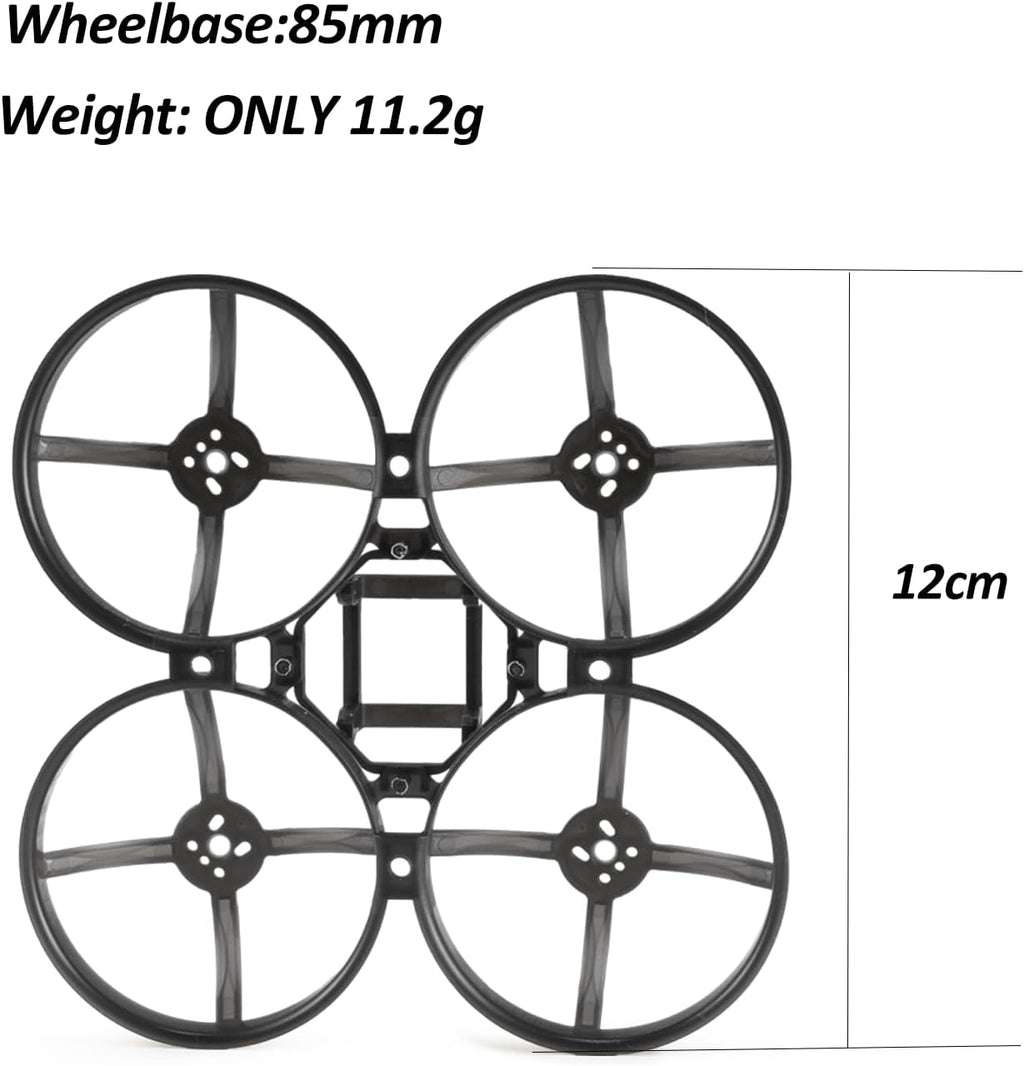 Happymodel Mobula8 85mm Wheelbase Drone Frame Accessories, 2PCS Black Micro FPV Whoop Frame for 2 inch Props 702/703/802/1002/1102/1103 Brushless Motors 1-2S Carbon Fiber Racing Quadcopter Frames