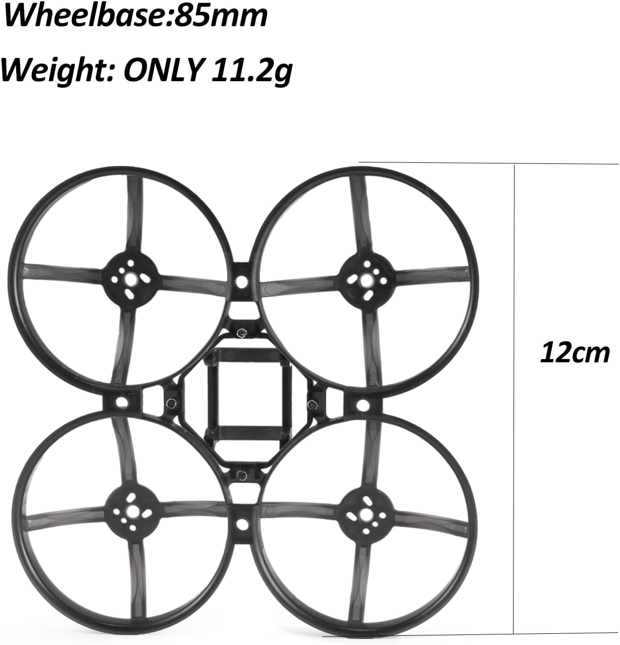 Happymodel Mobula8 85mm Wheelbase Drone Frame Accessories, 2PCS Black Micro FPV Whoop Frame for 2 inch Props 702/703/802/1002/1102/1103 Brushless Motors 1-2S Carbon Fiber Racing Quadcopter Frames