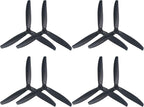 7-Inch Glass Fiber Nylon Propellers, 3-Blade Props for Cinelifter FPV Drones, Black (8 pcs - 4 CW, 4 CCW)