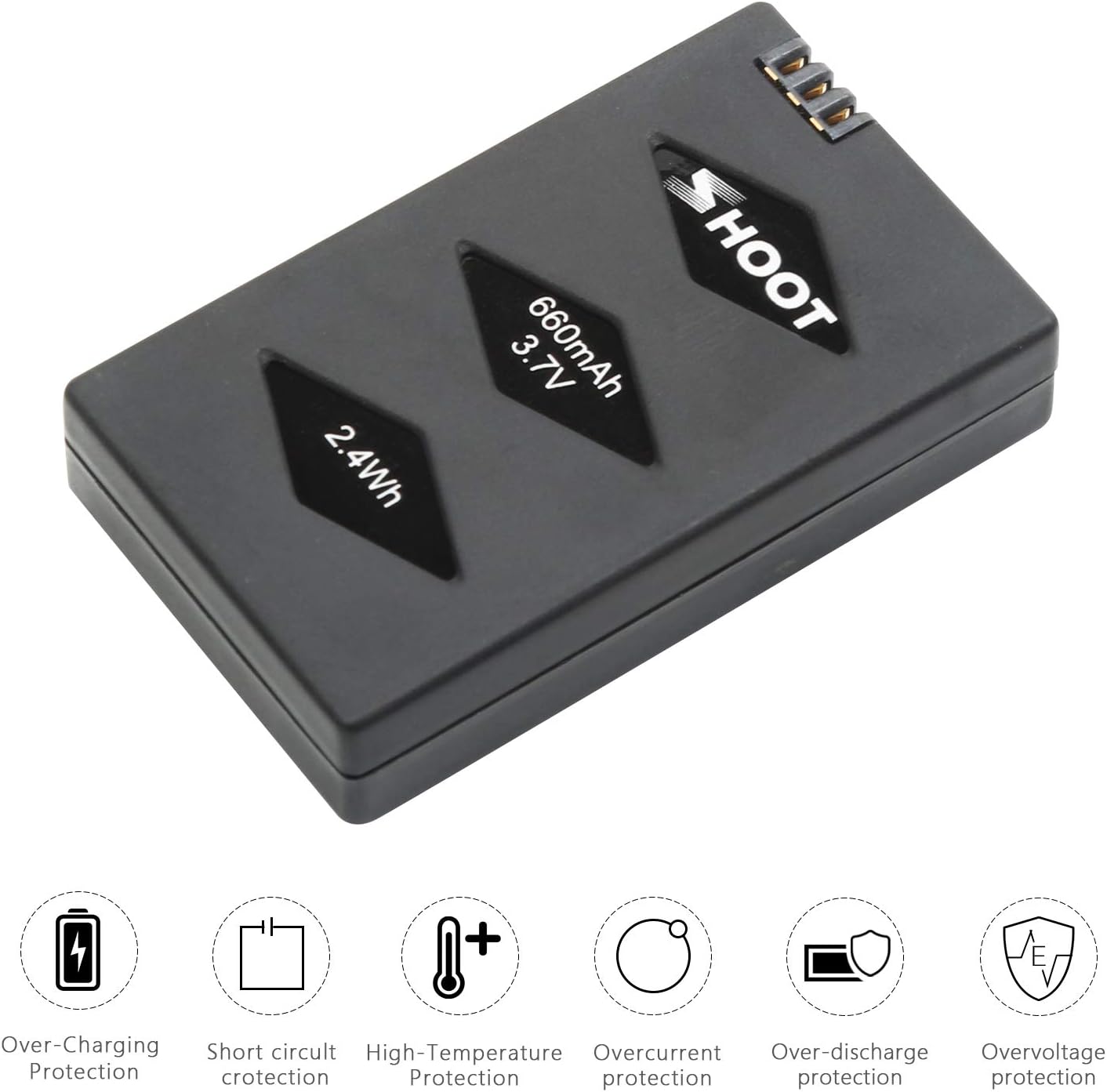 D&F Replacement Battery 3 Pack 660mAh Battery with Rechargeable Charger for Parrot MiniDrone Jumping Sumo,Swing,Mambo,Parrot Mini Drone Rolling Spider
