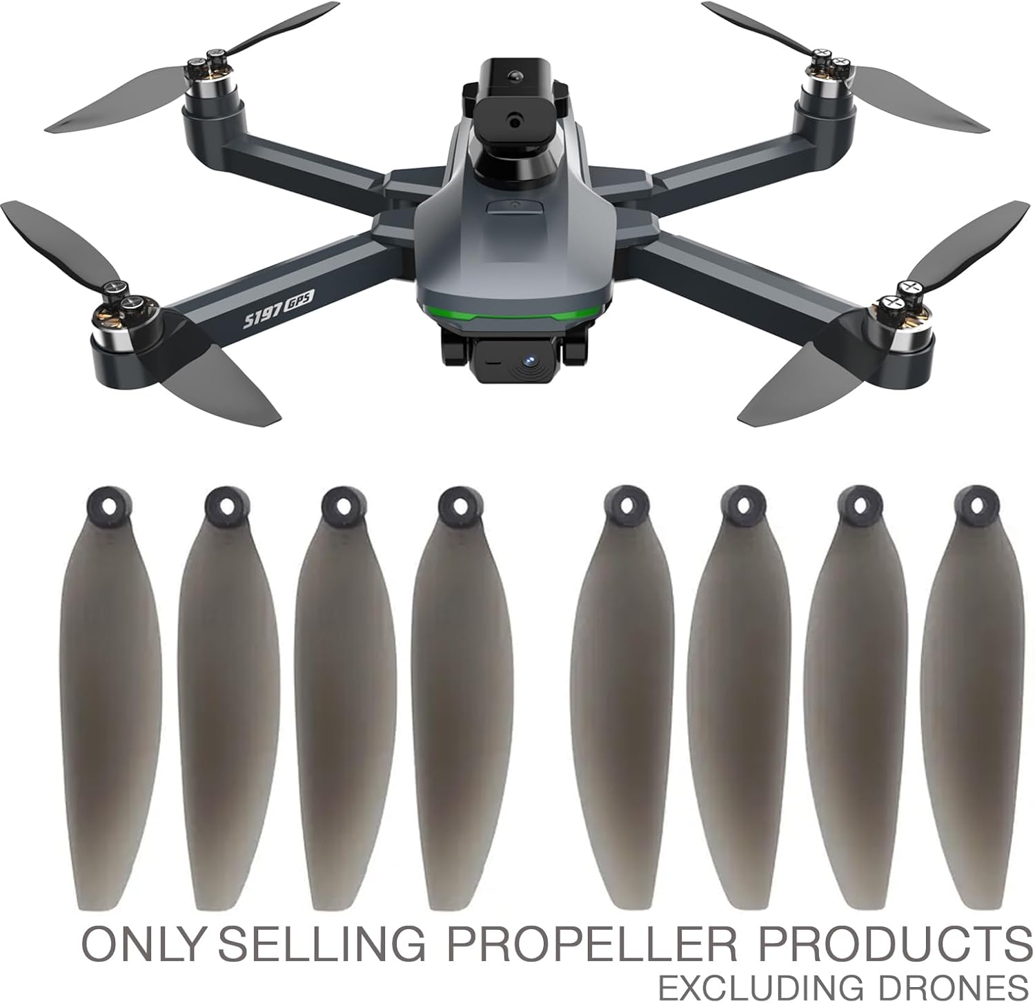 16PCS Foldable Drone Propellers Replace Parts for S197 Drone Spare Part, Replacement Low-Noise and Quick-Release Blades Props Wings Accessories