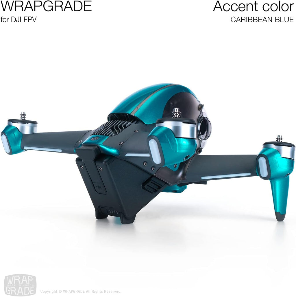 WRAPGRADE Skin Compatible with DJI FPV | Accent Color (Caribbean Blue)