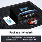Zeee Premium Series 3S Lipo Battery 850mAh 11.1V 100C with XT30 Plug for FPV Racing Drone Quadcopter Helicopter Airplane RC Boat RC Car RC Models(2 Pack)