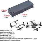 Fytoo 3.7V 800mah Li-Po Battery for YD XT-1 X-Pack 18 X-Pack Plus Folding Aerial Drone Smart Follow RC Quadcopter Battery Grey (3PCS)