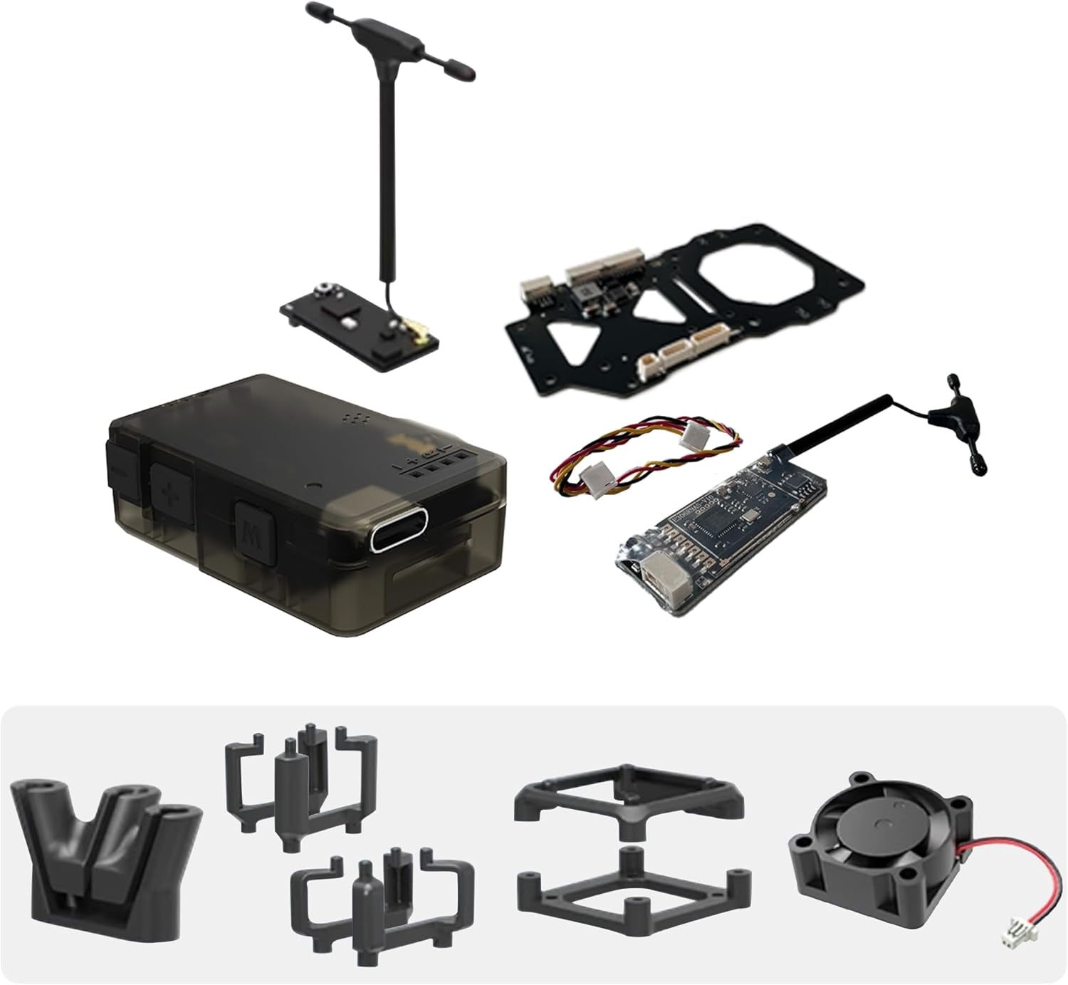 RunCam XF C-20T/C-20D FPV Gimbal Mount Kit with FPV Head Tracking Transmitter & RX,Cooling Fan, Antenna Mount-Compatible with DJI O3,O4,O4 PRO,Walksnail Avatar,Moonlight for RC Cars,Airplanes,Drones
