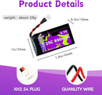 3.7V 800mAh 25C Molex/XH2.54 Plug 802540 Rechargeable LiPo Batteries,Fit for Q9S Drones Force1 UFO Syma X5 X5SW X5C X5C1 Hengqi 905 Cheerson CX-30 BEZGAR HQ053/HQ051 RC Quadcopter with 4 in 1 Charger