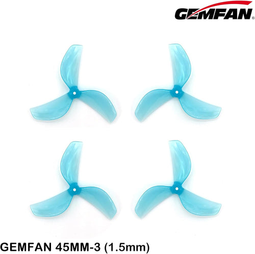 12Pairs Gemfan 45mm 3-Blade Propeller Props with 1.5mm Shaft Hole for RC FPV Whoop Drone Freestyle Quadcopter (12CW+12CCW)