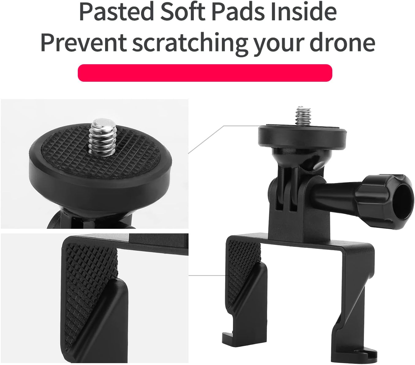 Avata FPV Adapter Mount Bundle for DJI Avata Drone Action 2 for Insta360 Go 1 Go 2 Action Cameras Accessories Extended Holder Bracket with 1/4 Screw Top Extension