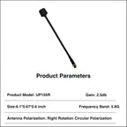 2PCS 5.8GHz Long Range FPV Antenna, 2.5db High Gain RHCP SMA Male Antenna Compatible with FPV RC Drone & Transmitter (2PCS-UP155R)