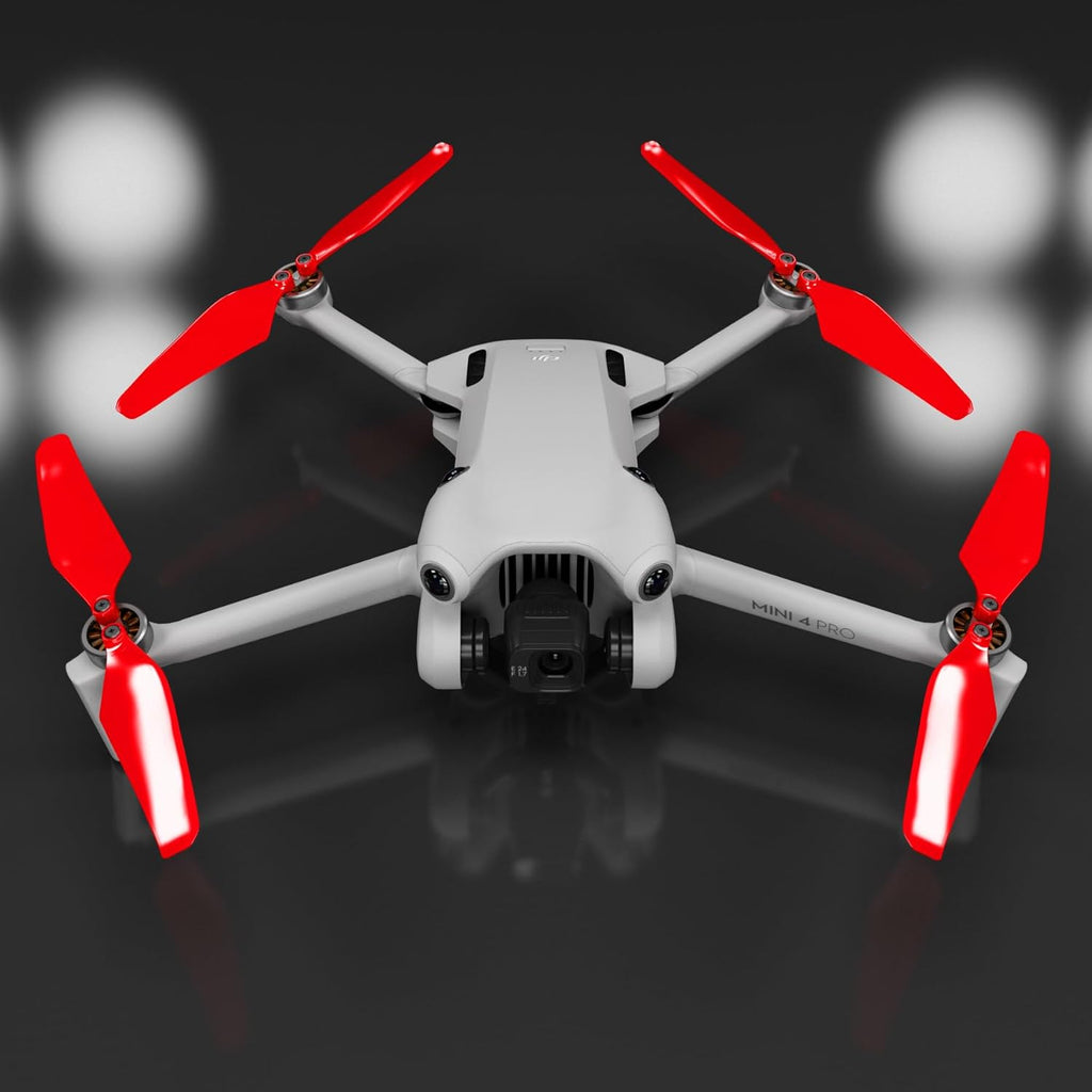 Master Airscrew Super Stealth Propellers for DJI Mini 4 Pro & Mini 3 Pro - Red, 4 propellers in Set