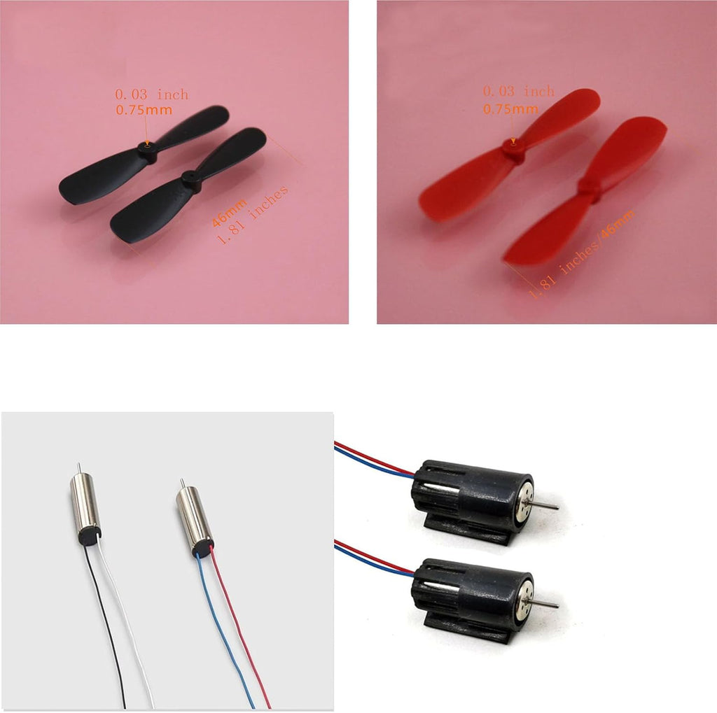 Drone Propeller, 16 Pieces of Propeller Props, 4 Pieces of 716 Hollow Cup Motors and 4 Pieces of Motor Covers, which are Used for Spare Parts of Propeller Hollow Cup Motors of Four-axis Aircraft.