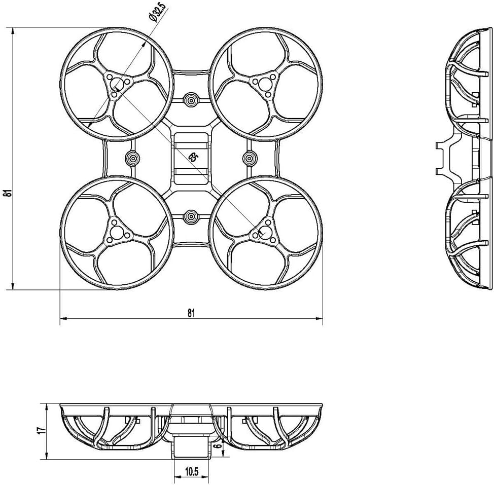 Happymodel Mobula6 2024 Drone Frame 65mm Wheelbase, Ultra Lighter 65mm Brushless Tiny Whoop Frame Durable, Compatible with 0603/0702/0802 Brushless Motor (1PCS)