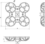 Happymodel Mobula6 2024 Drone Frame 65mm Wheelbase, Ultra Lighter 65mm Brushless Tiny Whoop Frame Durable, Compatible with 0603/0702/0802 Brushless Motor (1PCS)