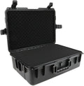 Carrying Hard Case with Pre Grid line Cube Sheet Foam for Drone,Camera Accessories, Electronics, and Gear,Shockproof,Waterproof,Black,Large,18.4x 12.6 x 6.3 inch