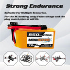 CNHL 4S Lipo Battery 850mAh 70C 14.8V lipo Battery with xt30u for RC Airplane Helicopter Quadcopter multirotor FPV Racing Drone(2pcs)
