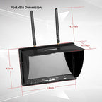 SoloGood 5.8Ghz 7Inch FPV Monitor with DVR 40Channels 800 x 480 LCD Monitor/Display Screen Receiver Monitor Built in Battery for FPV Drone Quadcopter RC Car¡­