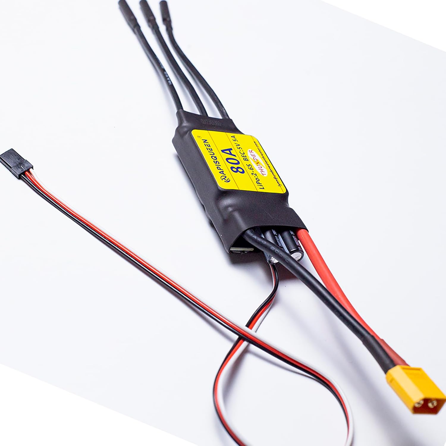 80A ESC 2-6S LiPo Brushless Electronic Speed Controller with BEC XT60 & 4.0mm Plug for RC Airplane Drone Model