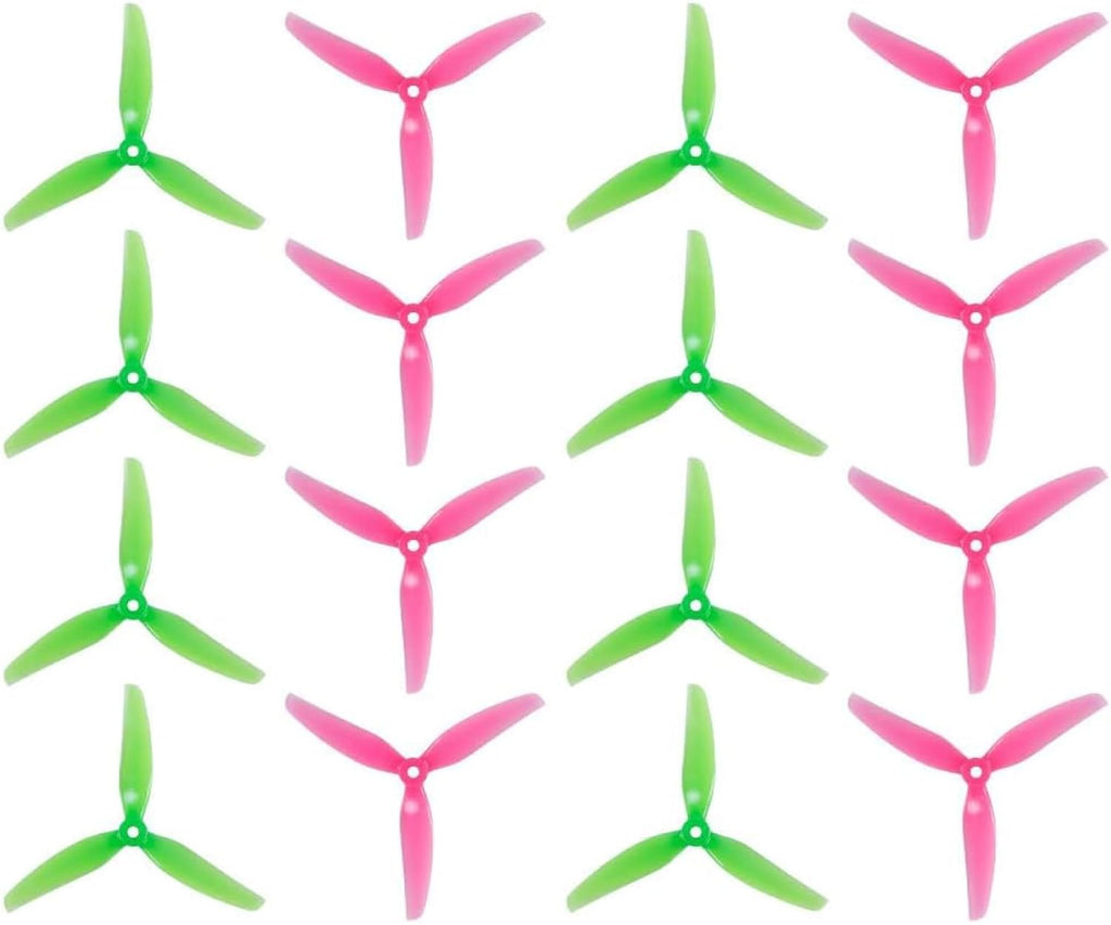 16pcs Fpv Drone Props Propeller: HQProp Ethix S3 Watermelon 5x3.1x3 Tri-Blade 5 Inch Props for 4S 6S FPV Freestyle Racing,8xCW 8xCCW