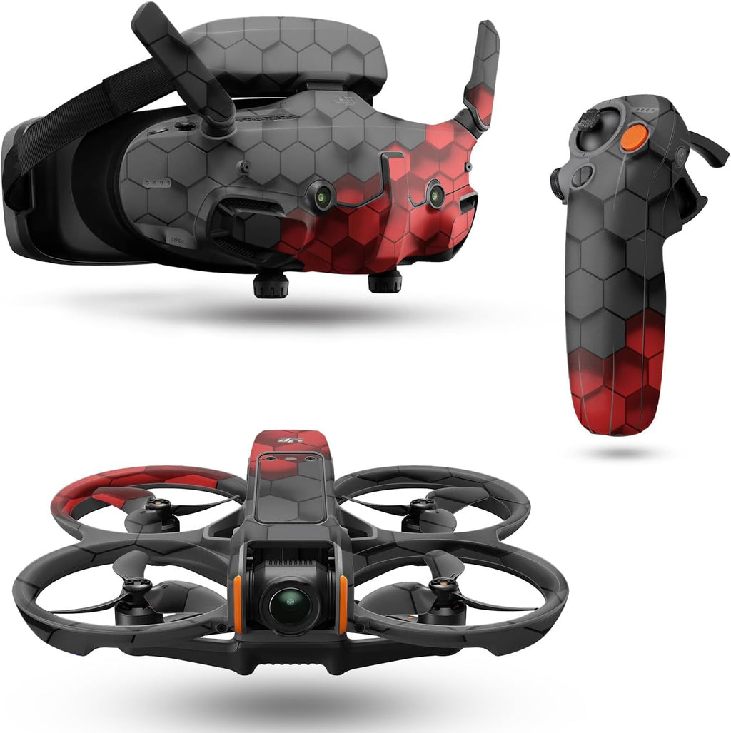 Drone Skin Compatible with DJI Avata 2 Bundle (2024) - Two-Tone Hex - Premium 3M Vinyl Protective Wrap Decal Cover - Easy to Apply | Crafted in The USA by MightySkins