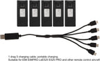 5Pcs Drone Lithium Battery, 3.7V 1800mAh RC Drone Lithium Battery for E88 E88PRO LsE525 E525 PRO, with 5 in 1 Charging Cable
