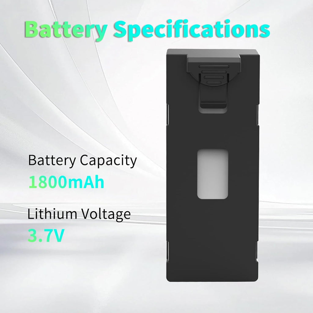 3.7V 1800mAh Lithium Polymer Battery with USB Charging Cable Replacement Power for M18LCD Drone