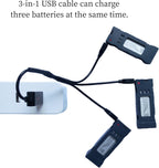 3.7V 600mAh Battery for E58 S168 JY019 JD-19 Drone Battery E58 Drone Battery with USB Charging Cable