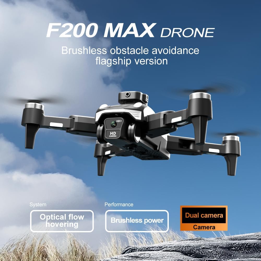 8K HD Triple Lens Drone with Carbon Fiber Frame, 50 Min Flight, 360¡ã Obstacle Avoidance & Brushless Motors | Optical Flow Hover, Headless Mode for Adults