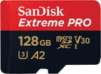 SanDisk microSDXC 128GB Extreme PRO Memory Card with Adapter Works with DJI Mini 4 Pro Action Drone (SDSQXCD-128G-GN6MA) A2 UHS-I U3 4k Bundle with 1 Everything But Stromboli MicroSD & SD Card Reader