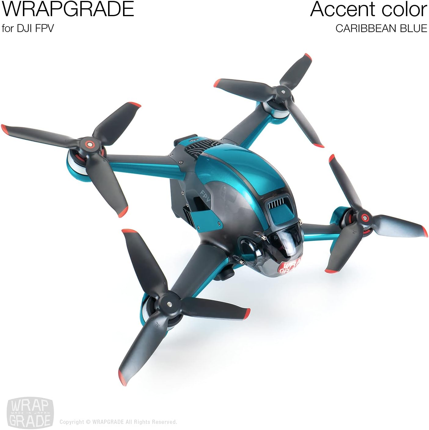 WRAPGRADE Skin Compatible with DJI FPV | Accent Color (Caribbean Blue)