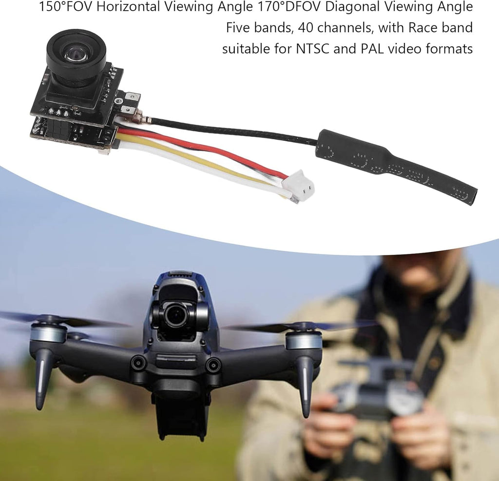 Micro FPV AIO Camera, 5.8G 40CH 25mW Switchable FPV Transmitter Mini FPV Micro AIO Camera, Radio Transmission Device for FPV Drone, FPV Indoor Racing