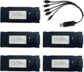1800mAh 3.7V Battery for E88 E88PRO E99 E99PRO E525 P1 P5 P8 K3 P15 P15PRO LS-S1S V88 Drone Quadcopter Rechargable Battery with USB Charging Cable (5 Pack)
