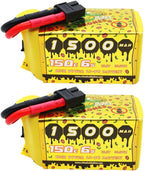 CNHL Speedy Pizza 1500mAh 6S Lipo Battery 22.2V 150C with XT60 Plug for FPV Racing Rc Quadcopter Helicopter Airplane (2 Packs)