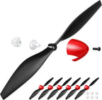 Riakrum 6 Sets Spare Rc Plane Propellers Airplane Carbon Fiber Nose Cone Compatible with Tr-p51 Rc Plane 4 Channel Remote Control Airplane with Propeller Savers and Adapter