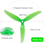 16pcs Fpv Drone Props Propeller: HQProp Ethix S3 Watermelon 5x3.1x3 Tri-Blade 5 Inch Props for 4S 6S FPV Freestyle Racing,8xCW 8xCCW