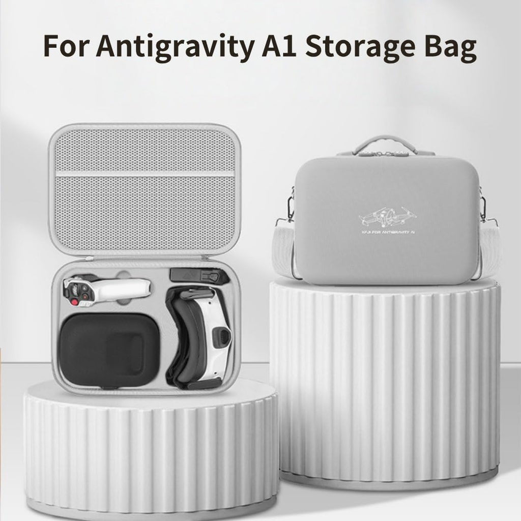 Hard Case for Antigravity A1, Waterproof PU Large Capacity Storage Shoulder Bag Travel Carrying Case for Antigravity Vision Goggles, Grip Controller and Drone Accessories (Standard Bundle)