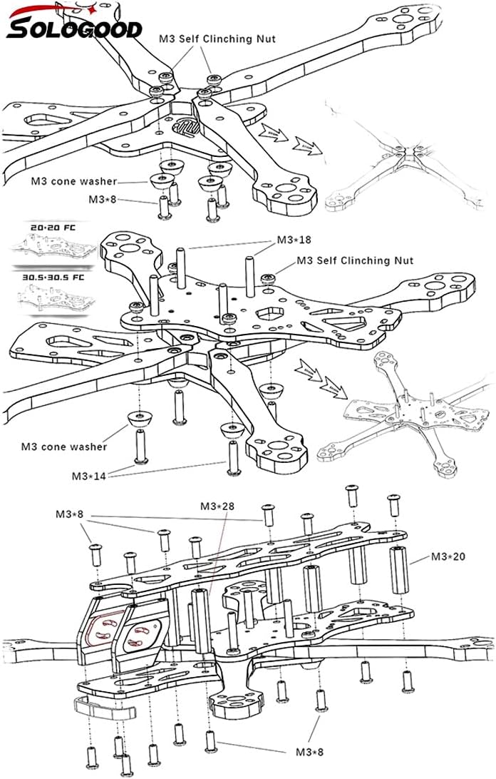 SoloGood 225mm 5inch APEX EVO Frame Kit Quadcopter for DJI O3 Air Unit CADDX Vista Polar Nebula Pro RunCam Link Phoenix 2306 Motor
