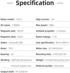 HGLRC Specter 1202.5 11000KV 1-2S Brushless Motor with 80mm Wire Without Plug for Micro Whoop Toothpick Drone