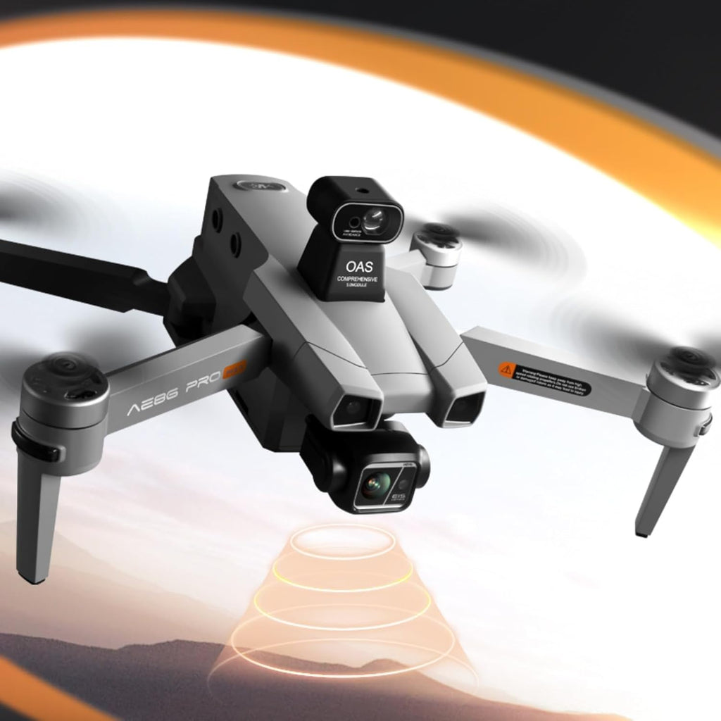Camera Drone for Adults with 8K Photo & 4K UHD Video with 3-Axis Gimbal, 360¡ã Obstacle Avoidance, 500g One-Click Airdrop, 7.2-inch Touch Screen Controller (Tablet Function),GPS Auto Return (Grey) 3 Batteries + 64GB TF Card Bundle)